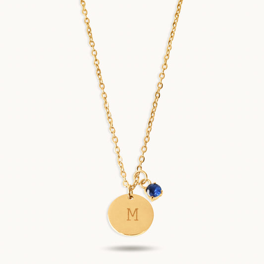Initial Coin Necklace - 18K Gold Plated