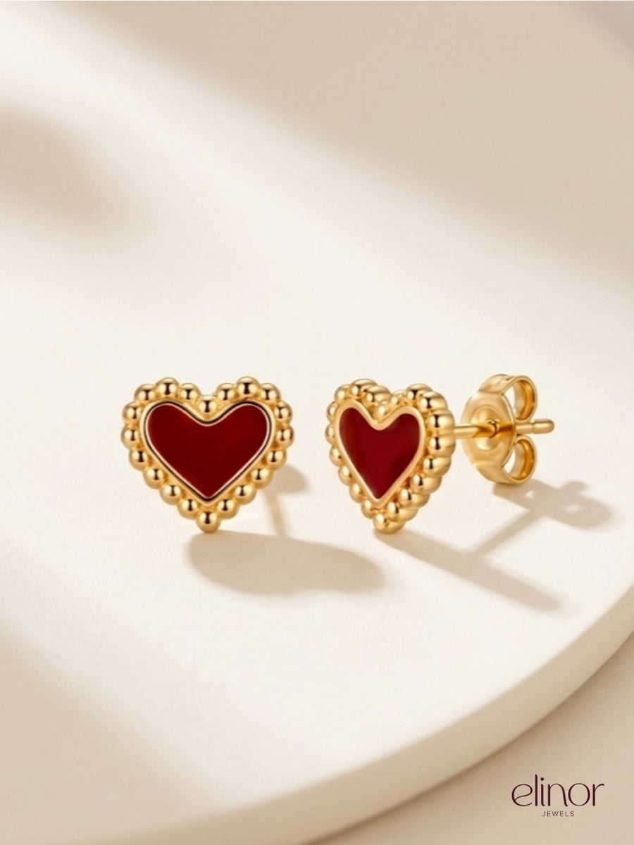 Candy Heart Studs - 18k Gold Plated image 5