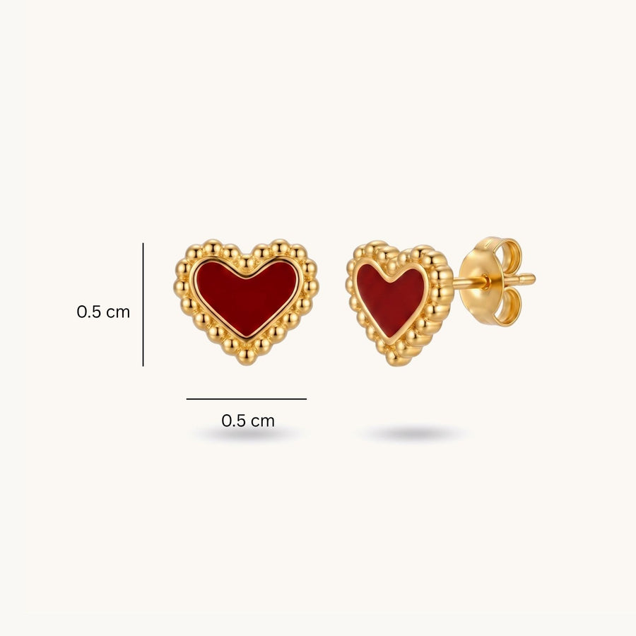 Candy Heart Studs - 18k Gold Plated image 9