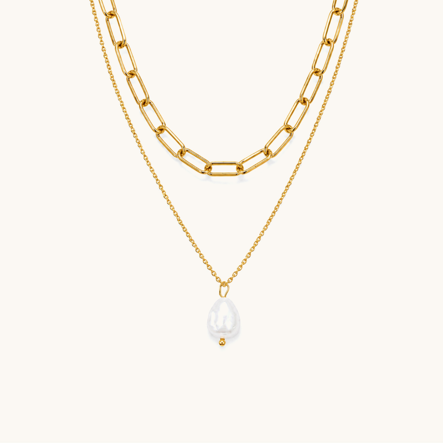 Capri Layered Necklace -  18K Gold Plated image 1