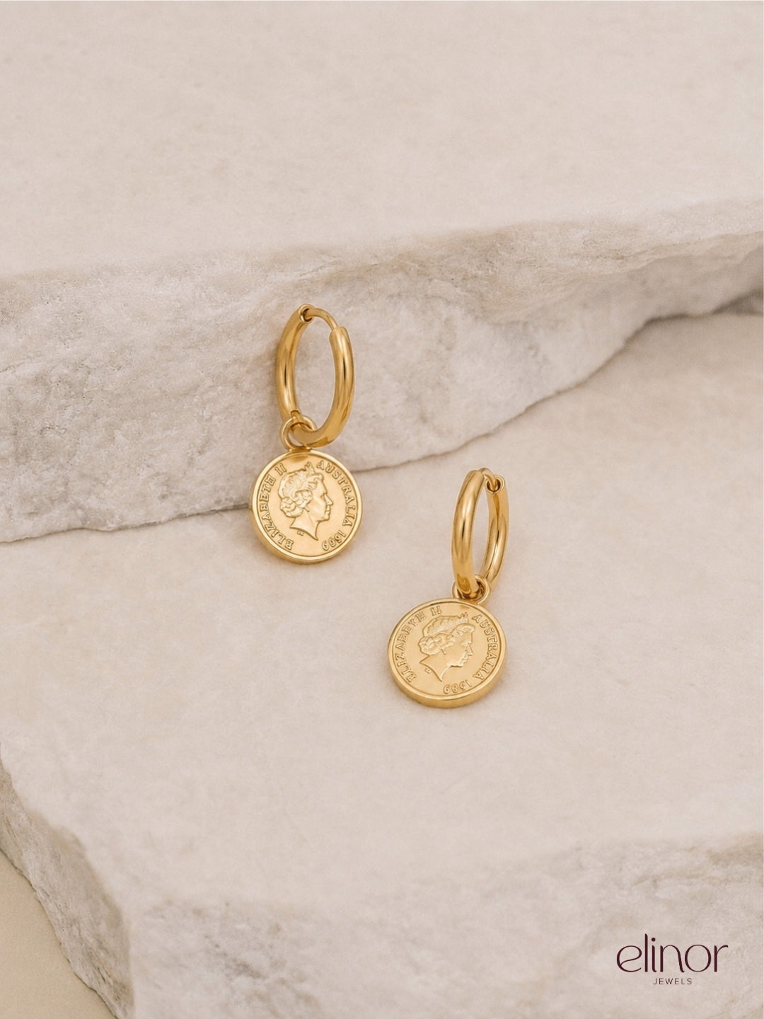 Coin Huggies  – 18K Gold Plated image 2