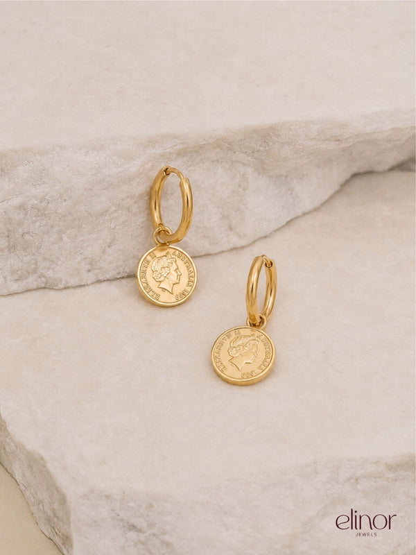 Coin Huggies  – 18K Gold Plated