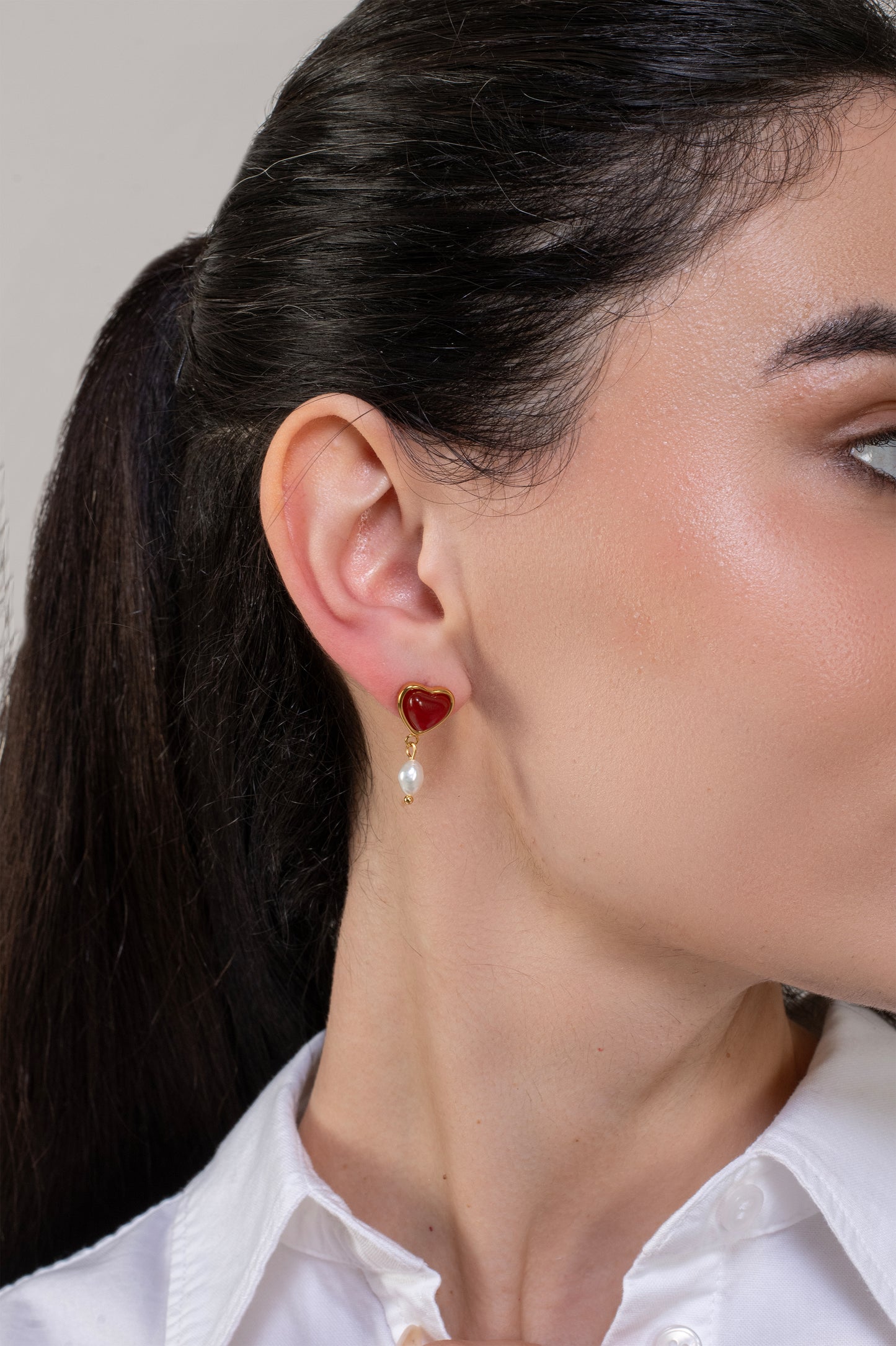 Lina Heart Earrings - 18K Gold Plated