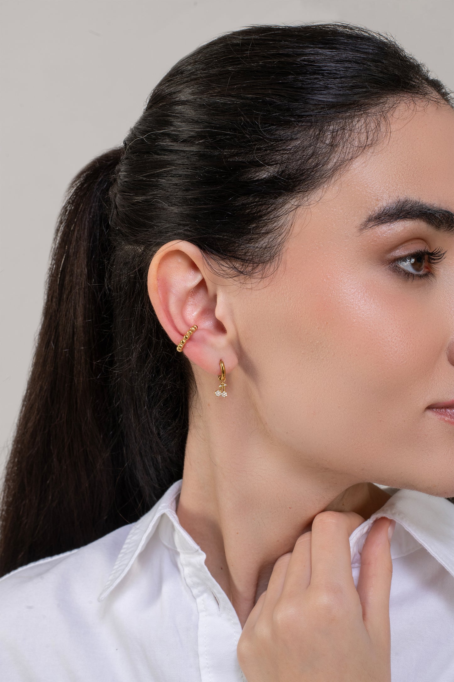 Beaded Ear Cuff - 18K Gold Plated