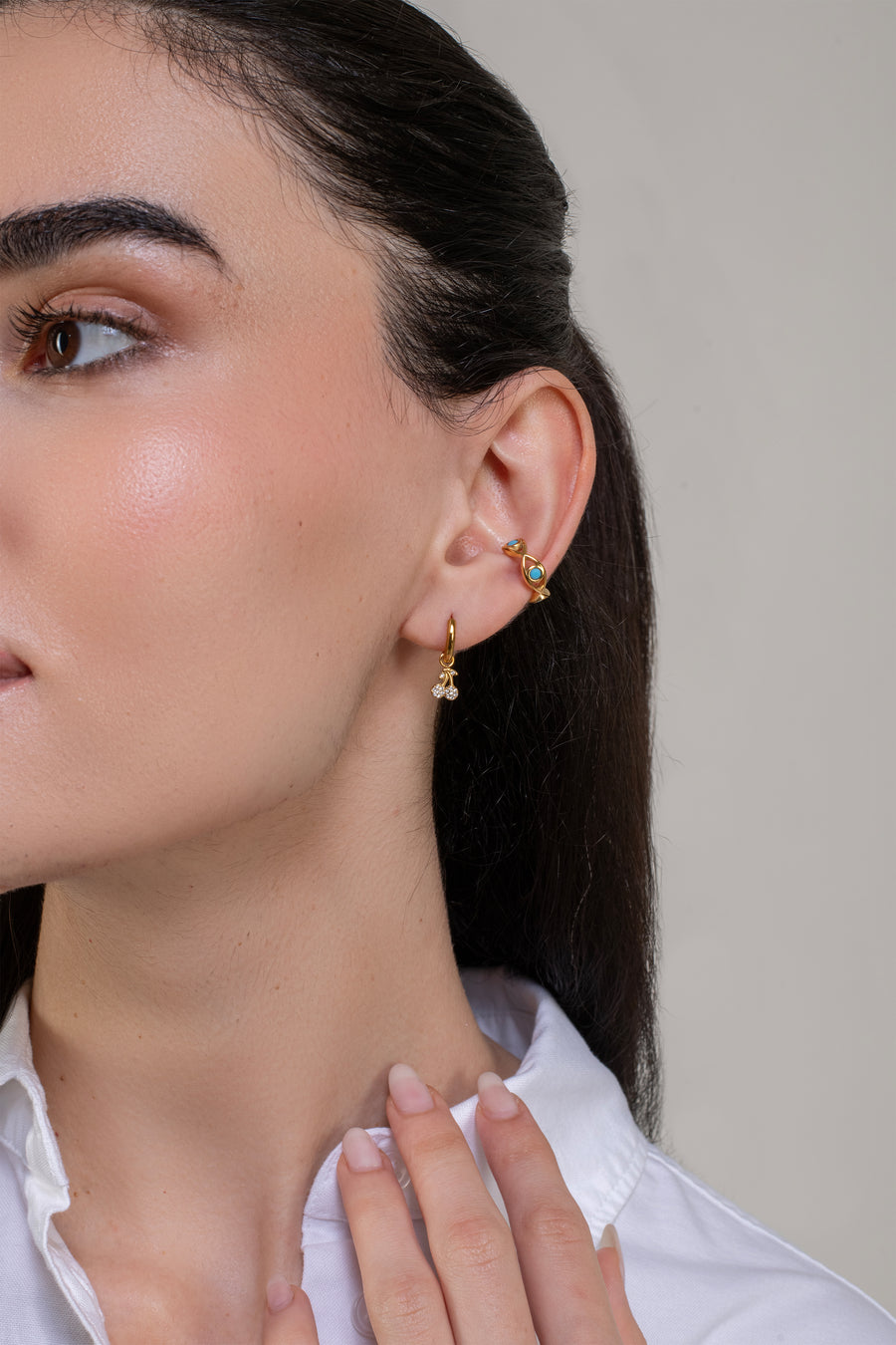 Nova Nazar Ear Cuff - 18K Gold Plated image 2