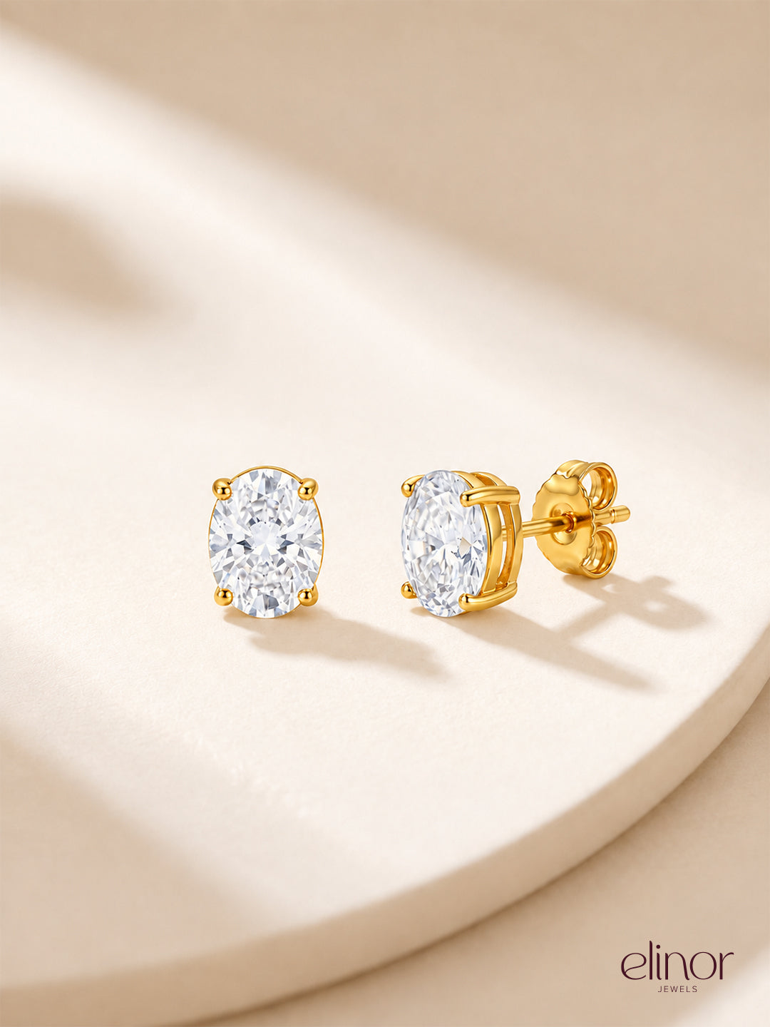 Adele Oval Studs - 18K Gold Plated image 2