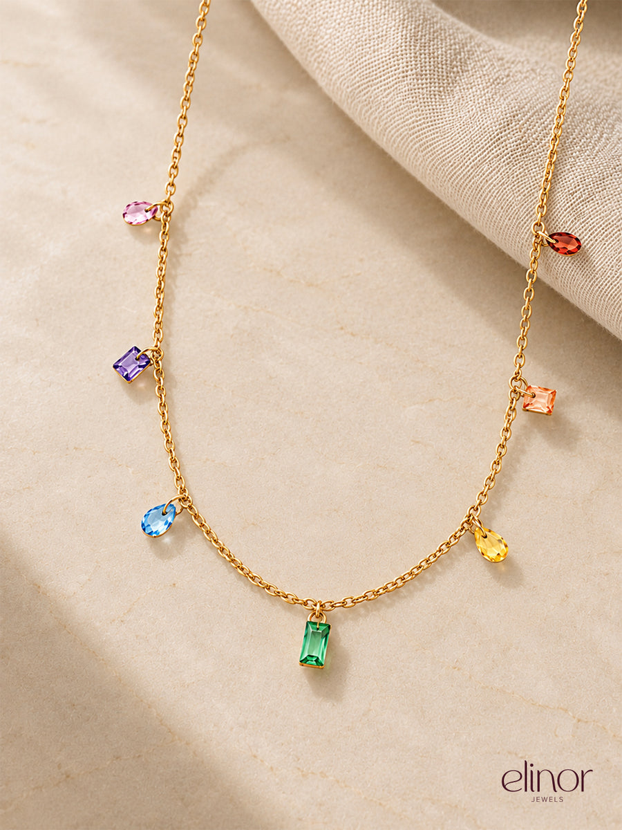 Marisol Rainbow Necklace - 18K Gold Plated image 2