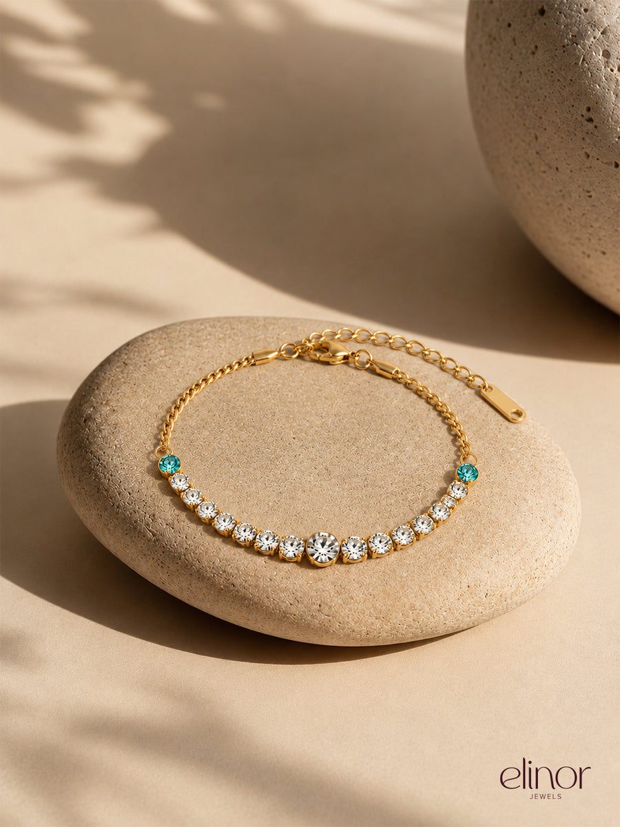 Ocean Tennis Bracelet - 18K Gold Plated image 2