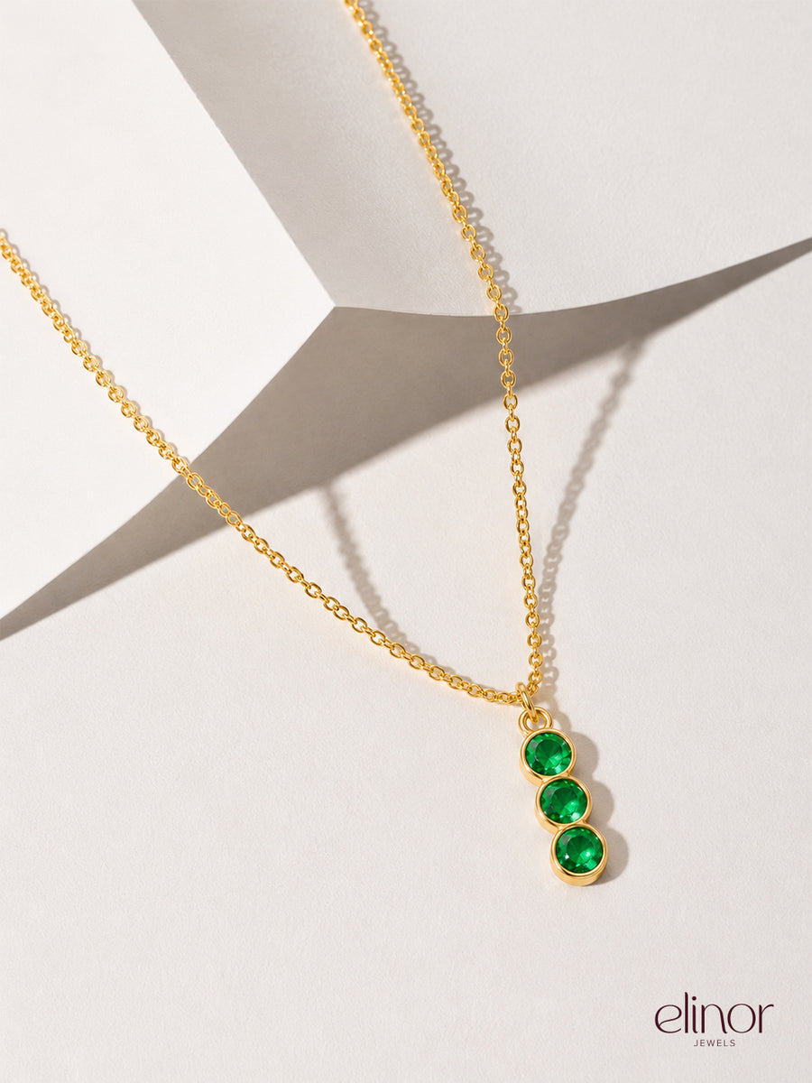 Olive Trio Necklace - 18K Gold Plated image 2