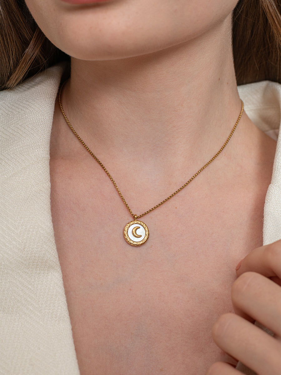 Mellisa Moon Necklace – 18K Gold Plated image 3