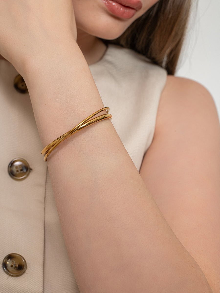 Twist cuff – 18K Gold Plated image 4