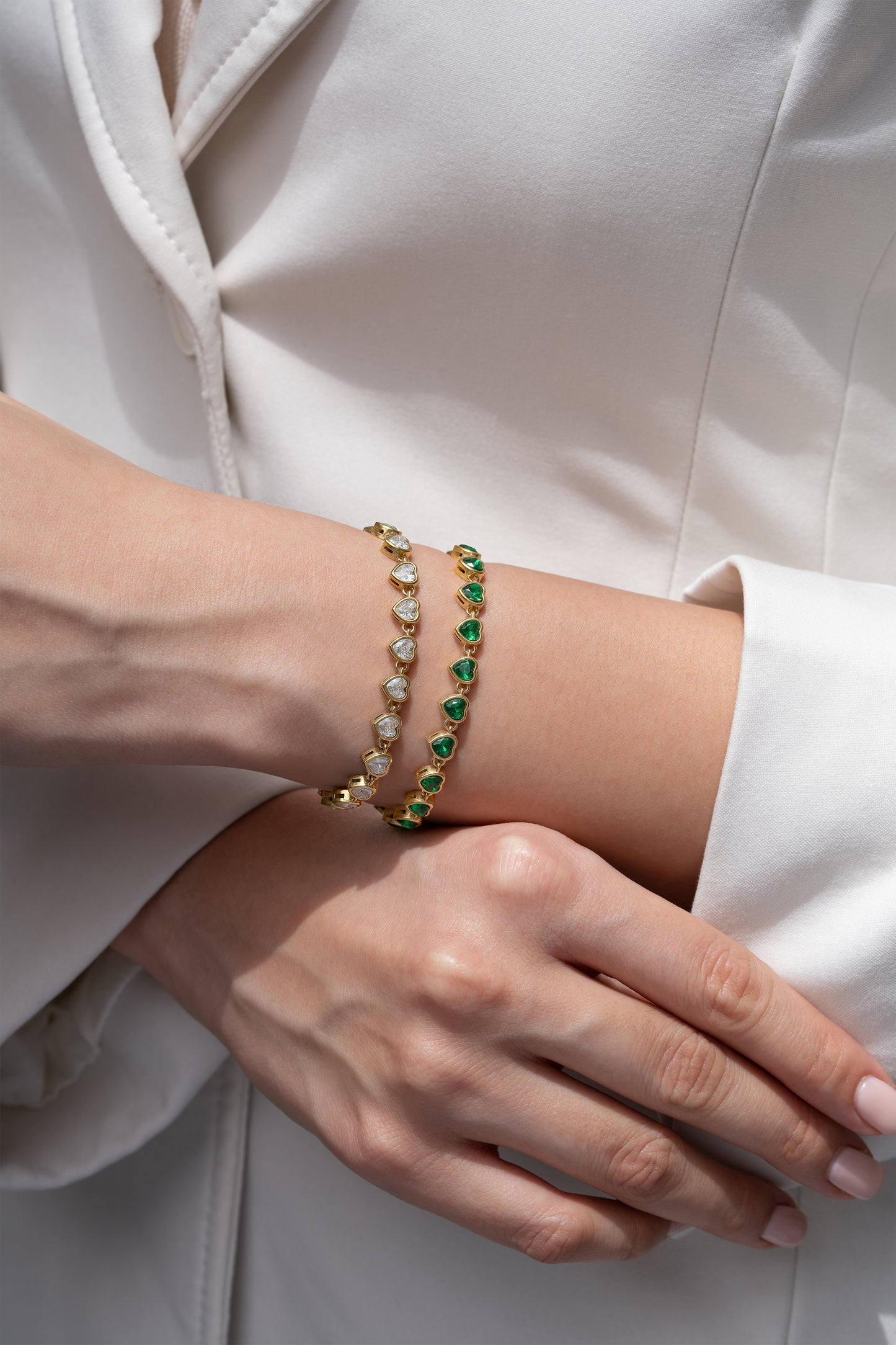 Classic Heart Tennis Bracelet - 18K Gold Plated