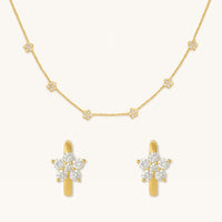 Florence Necklace and Flower Huggies Combo Set - Special Value Offer