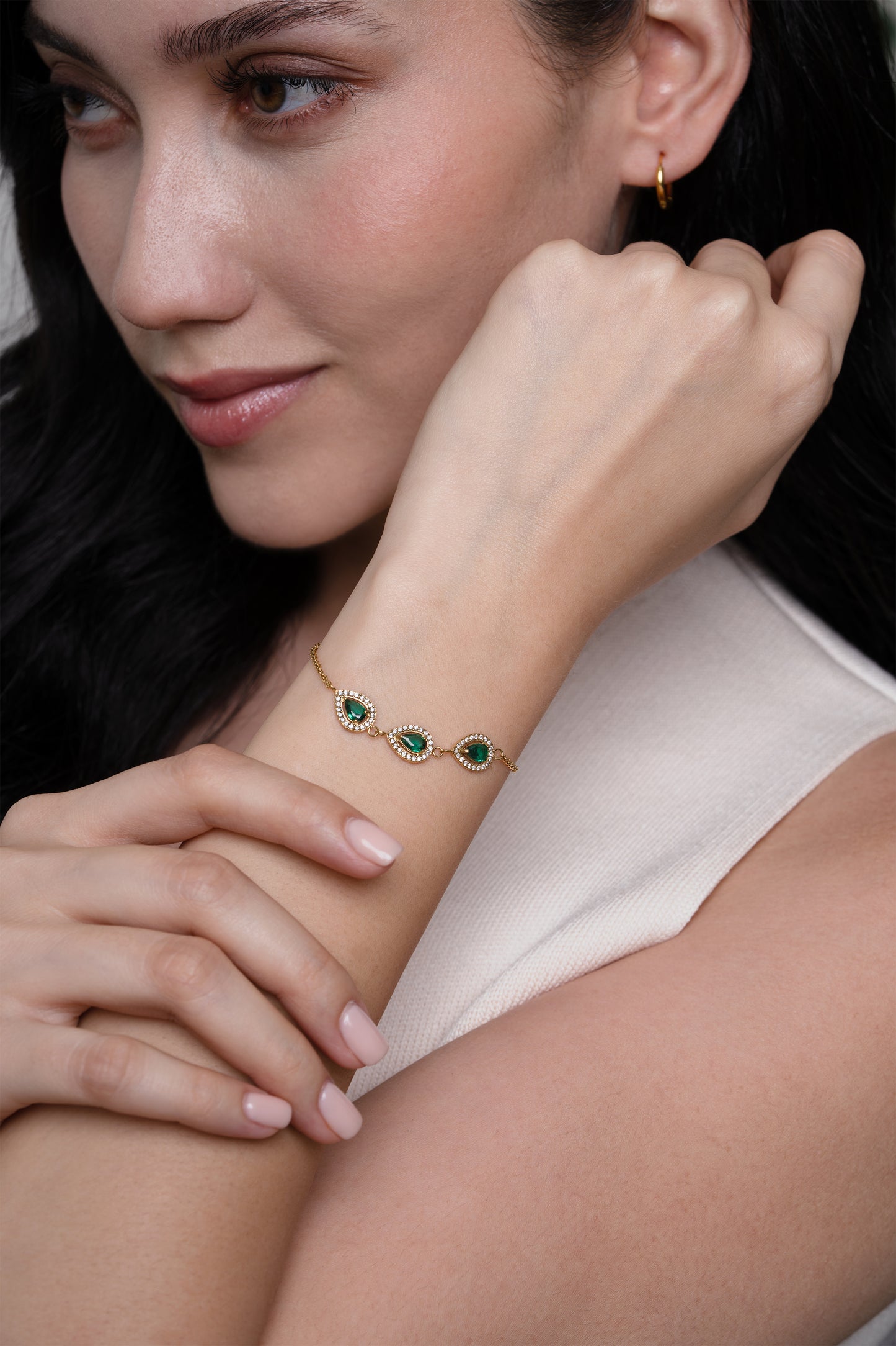 Green Niara Bracelet - 18K Gold Plated