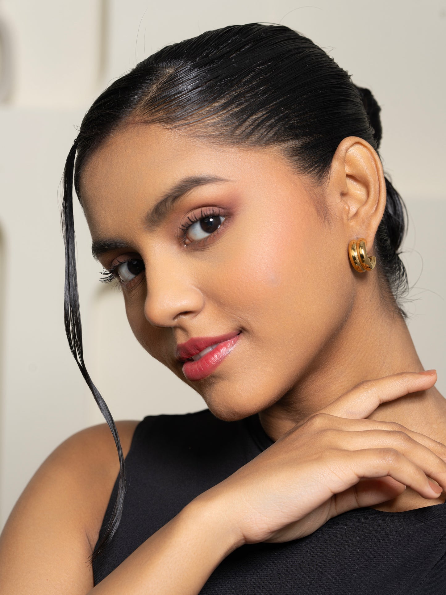 Double Hoop Earrings - 18K Gold Plated