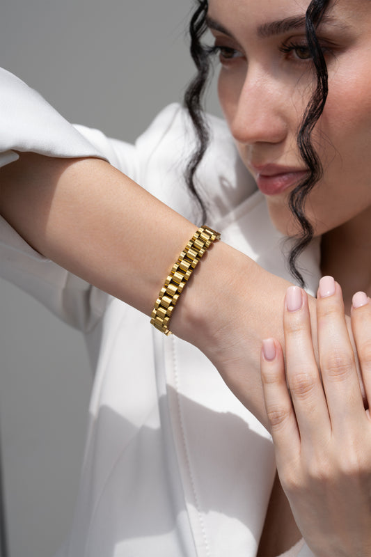 Watch Link Bracelet - 18K Gold Plated