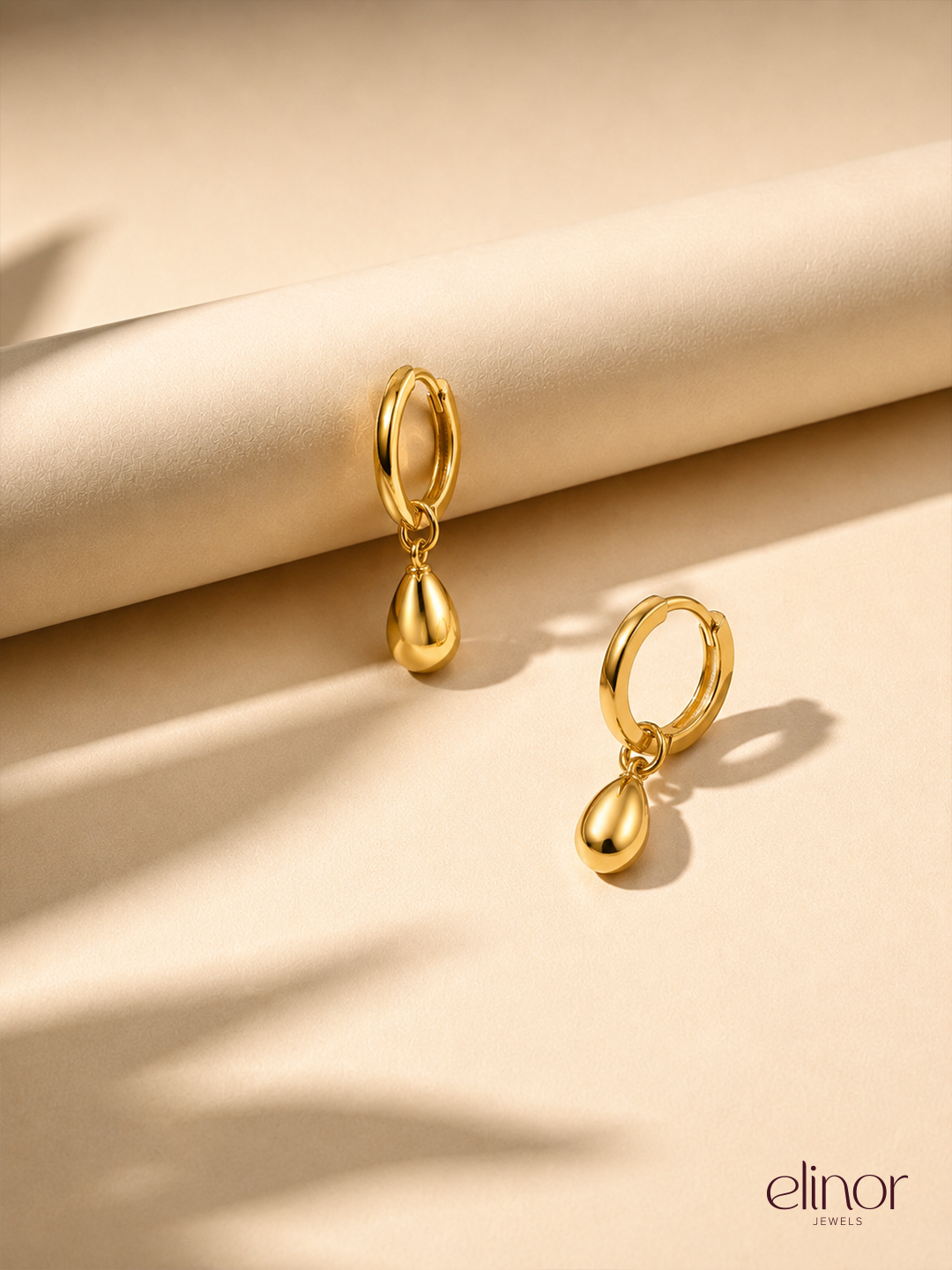 Dewi Drop  Hoops - 18K Gold Plated image 2