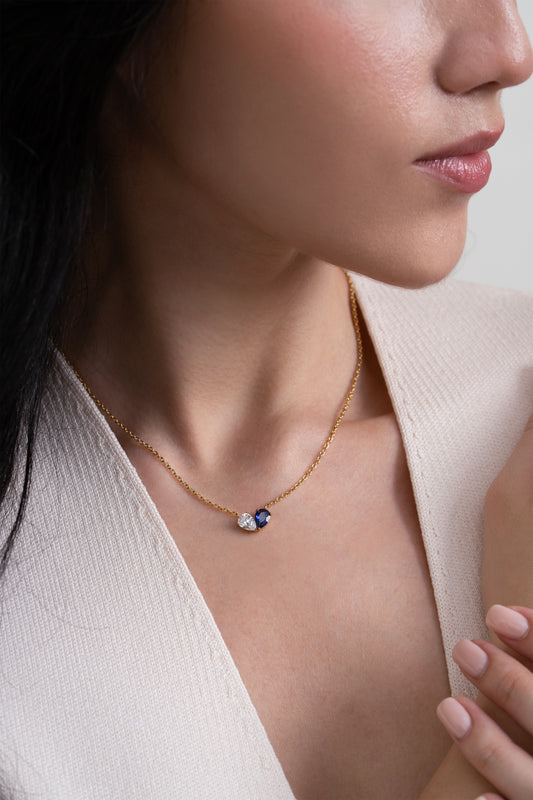 Serena Sapphire Necklace - 18K Gold Plated