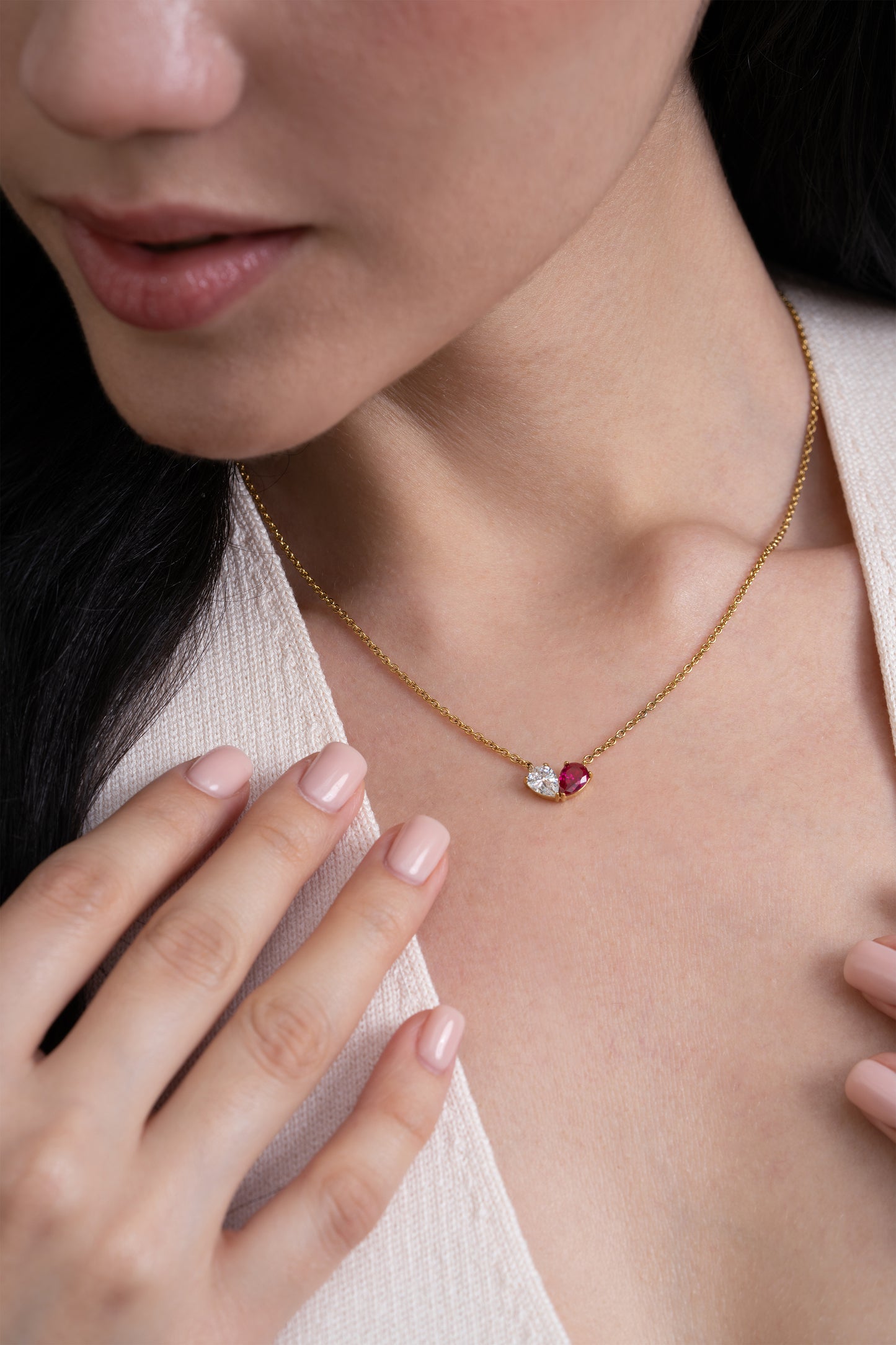 Serena Ruby Necklace - 18K Gold Plated