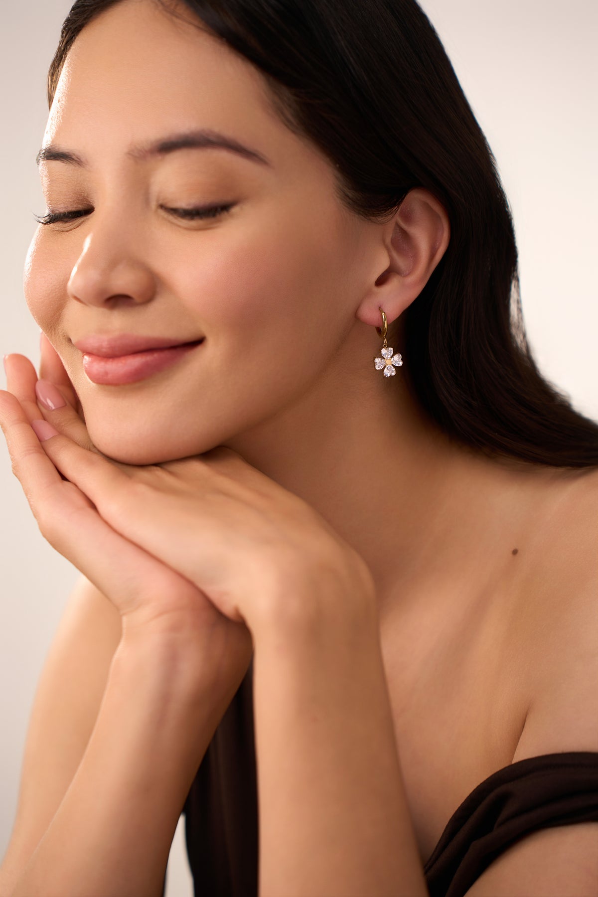Gold Phoebe Huggies - 18K Gold Plated image 4