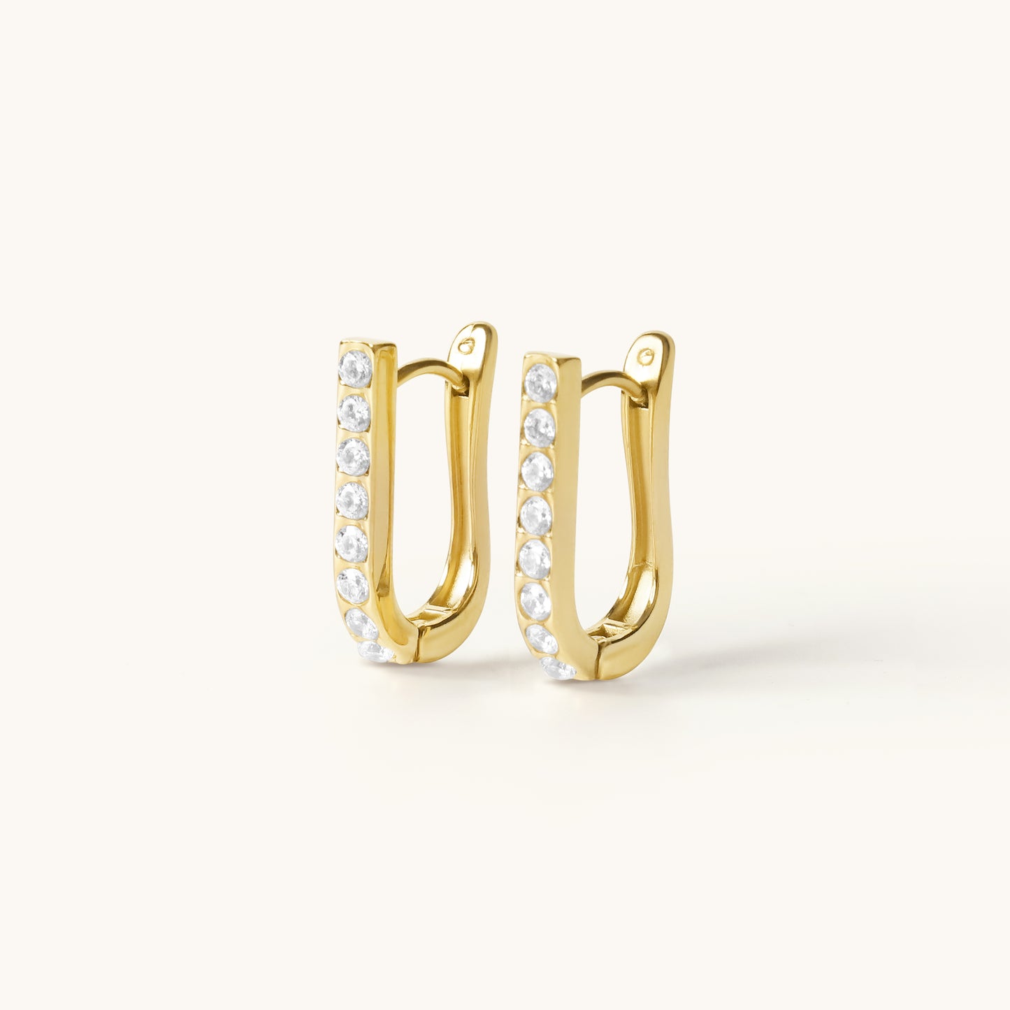 Abby Diamond Hoops - 18k Gold Plated