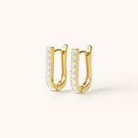 Abby Diamond Hoops - 18k Gold Plated