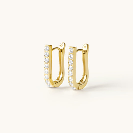 Abby Diamond Hoops - 18k Gold Plated