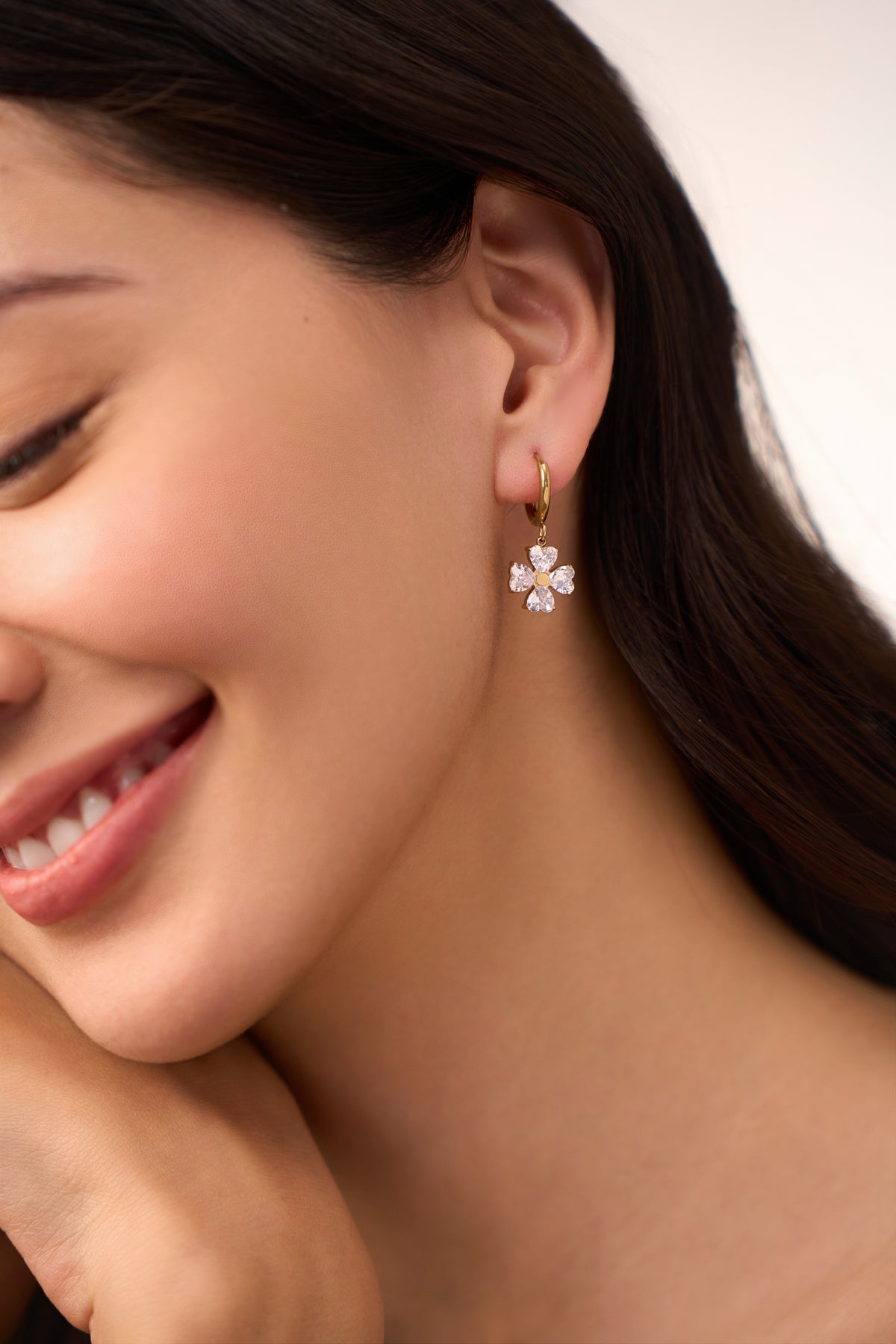 Gold Phoebe Huggies - 18K Gold Plated image 5