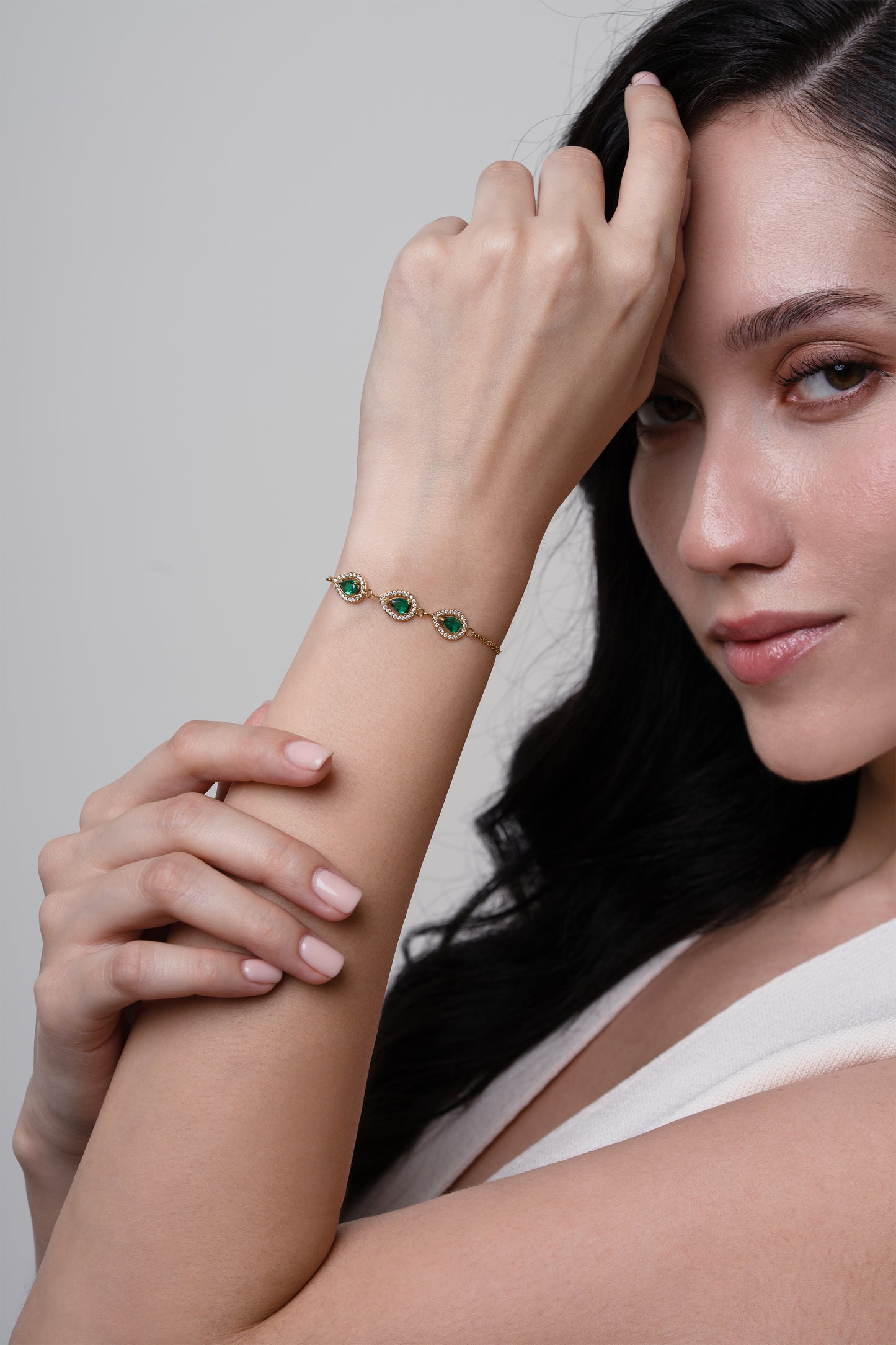 Green Niara Bracelet - 18K Gold Plated