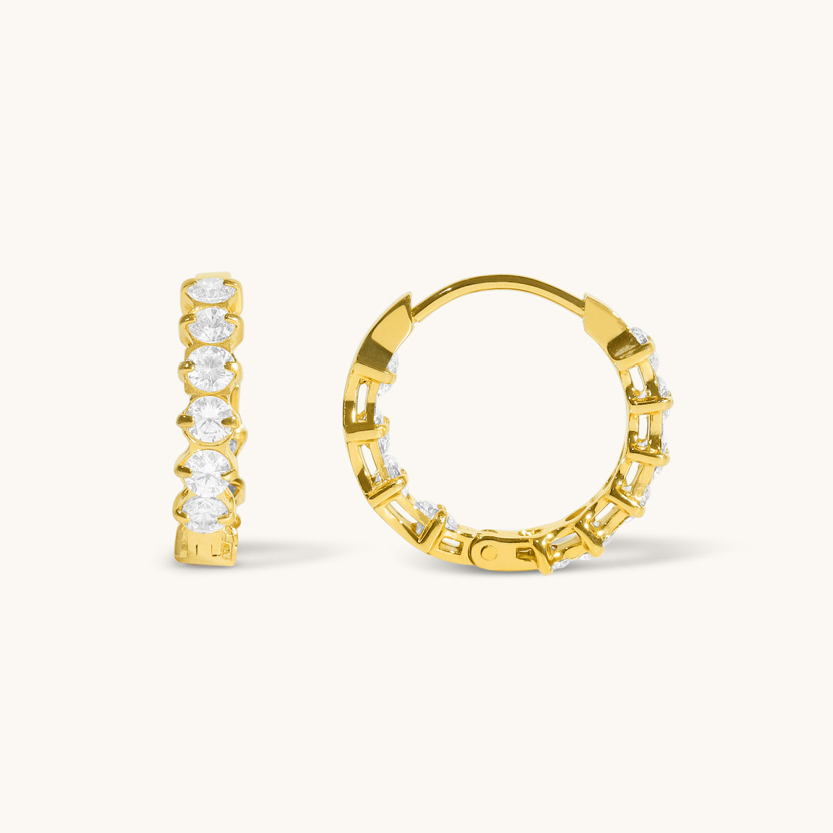 Juliana Diamond Hoops- 18K Gold Plated image 1