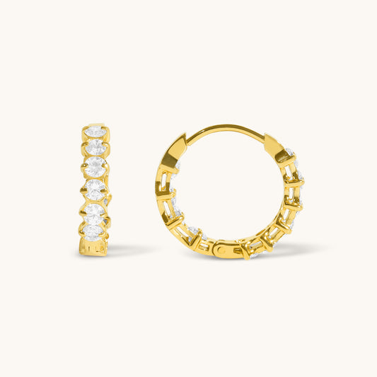 Juliana Diamond Hoops- 18K Gold Plated