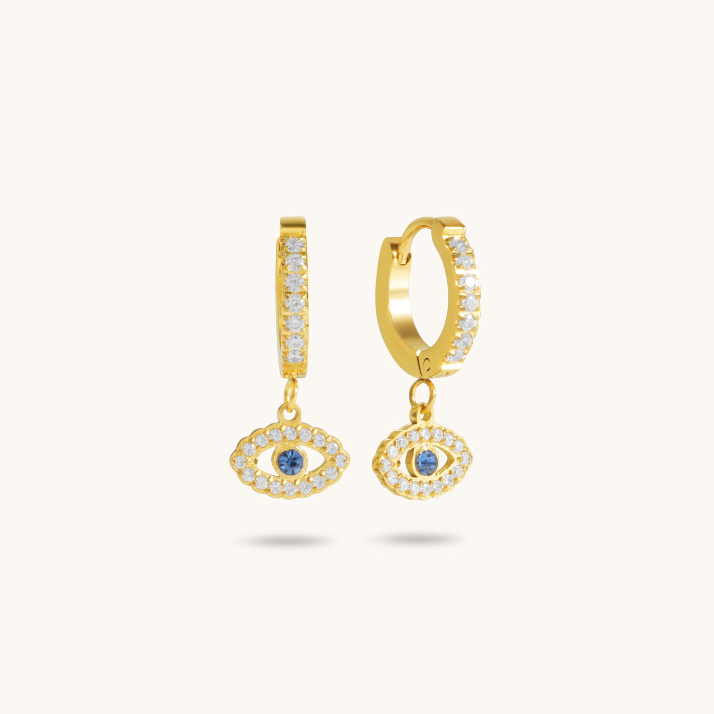 Nazar Evil Eye Huggies - 18K Gold Plated