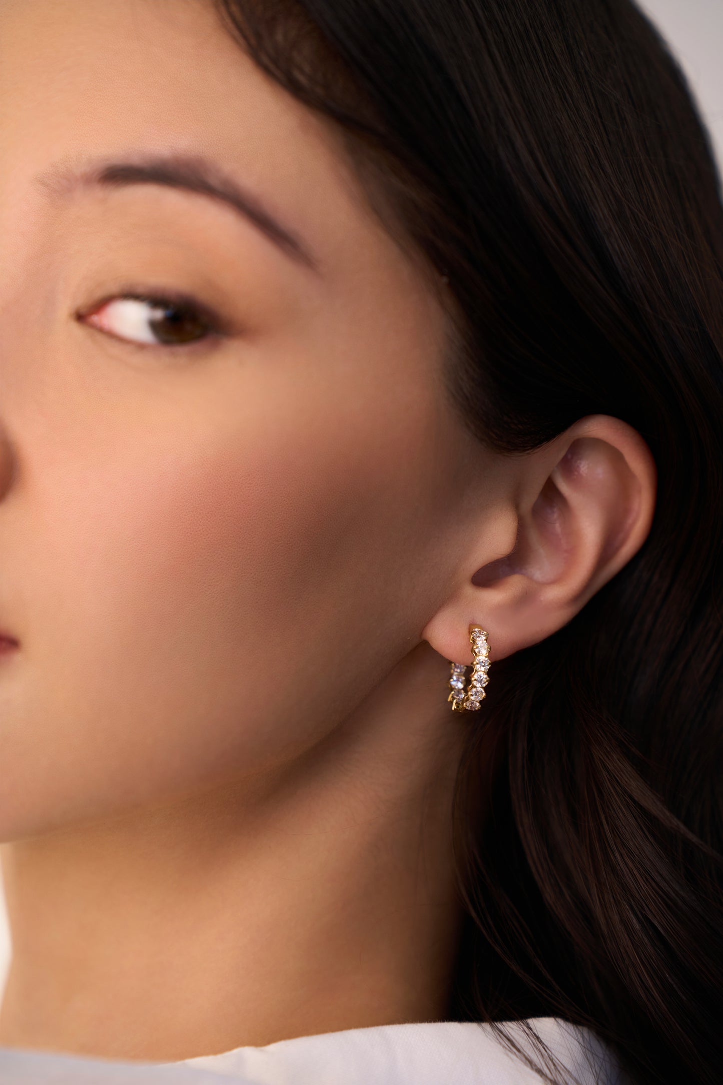 Juliana Diamond Hoops- 18K Gold Plated