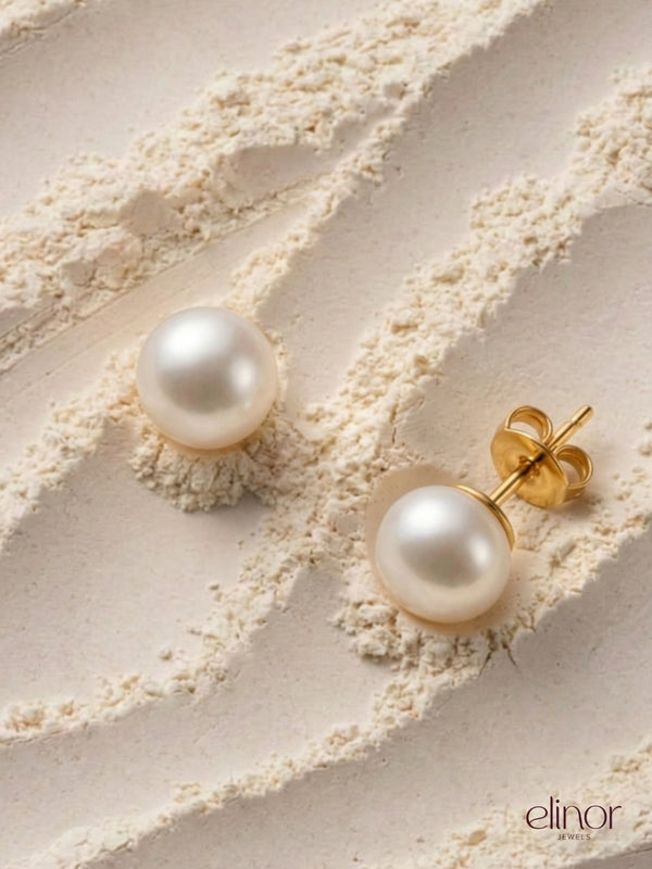 Eira Pearl Studs - 18k Gold Plated