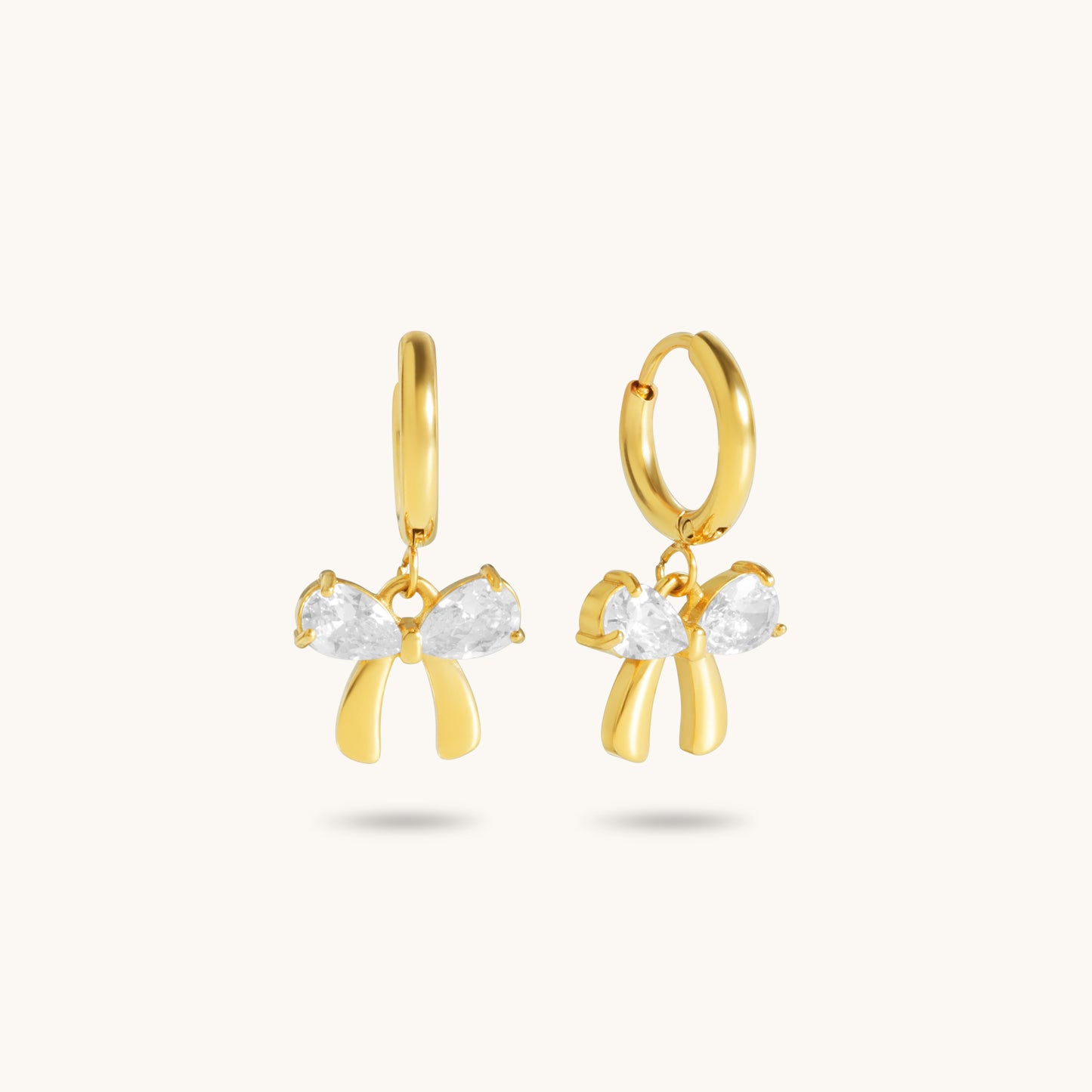 Bow Huggies  - 18K Gold Plated