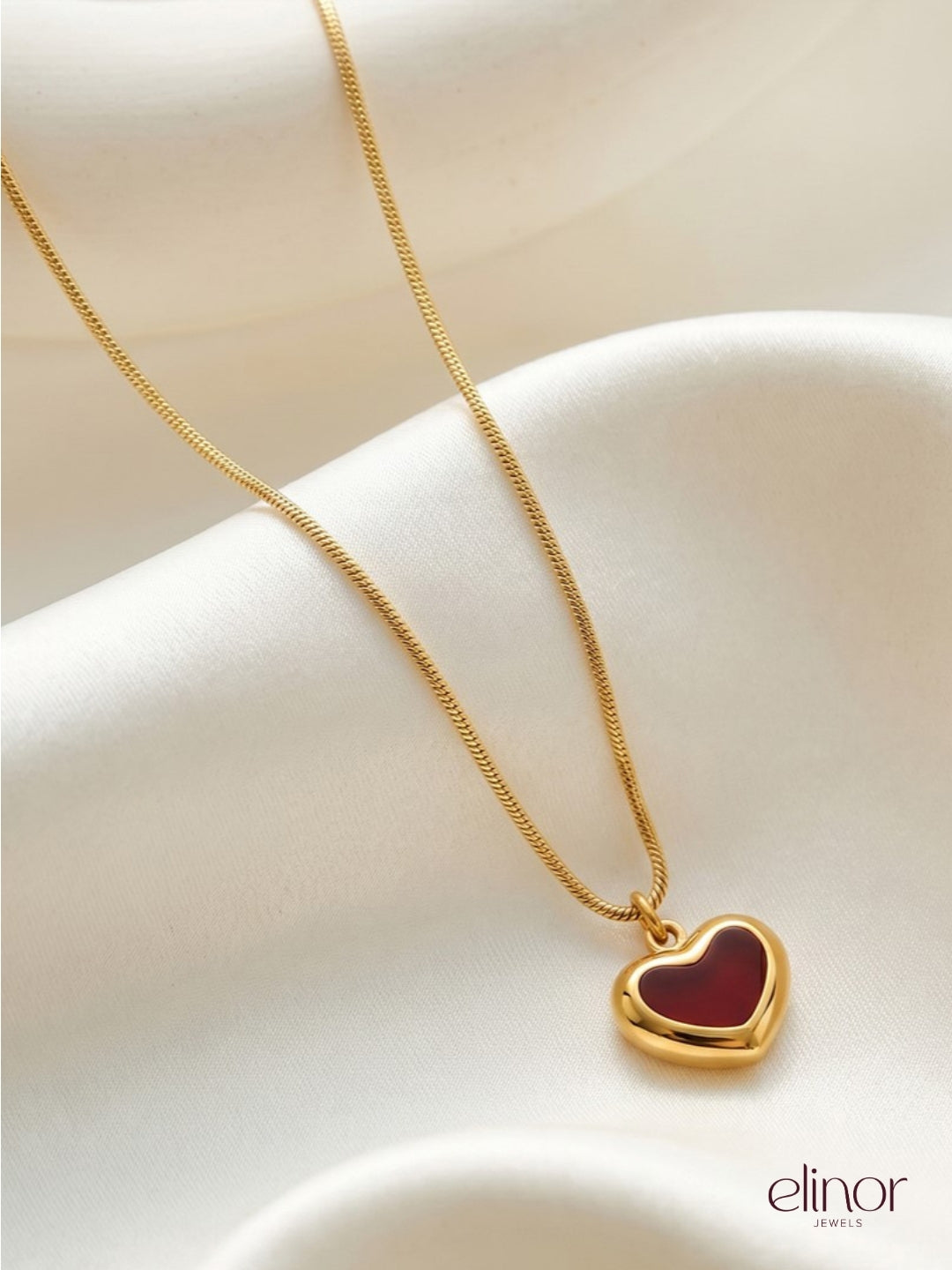Velvet Heart Necklace – 18K Gold Plated image 5