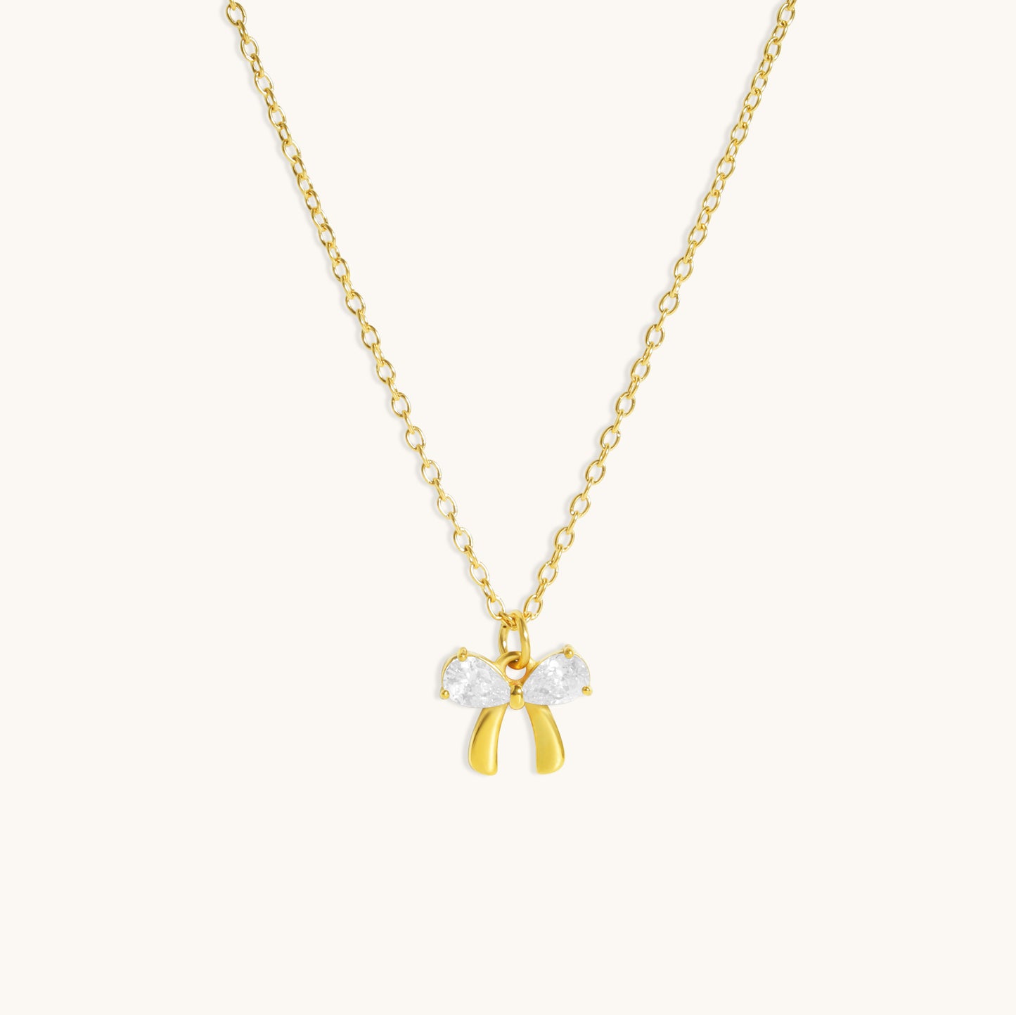Bow Necklace  - 18K Gold Plated