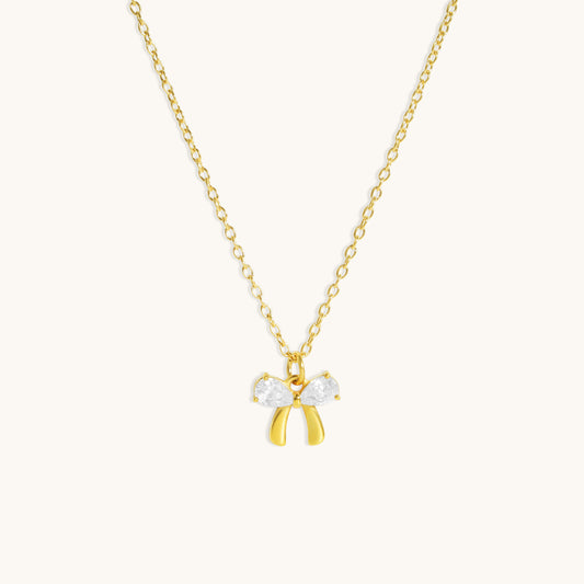Bow Necklace  - 18K Gold Plated
