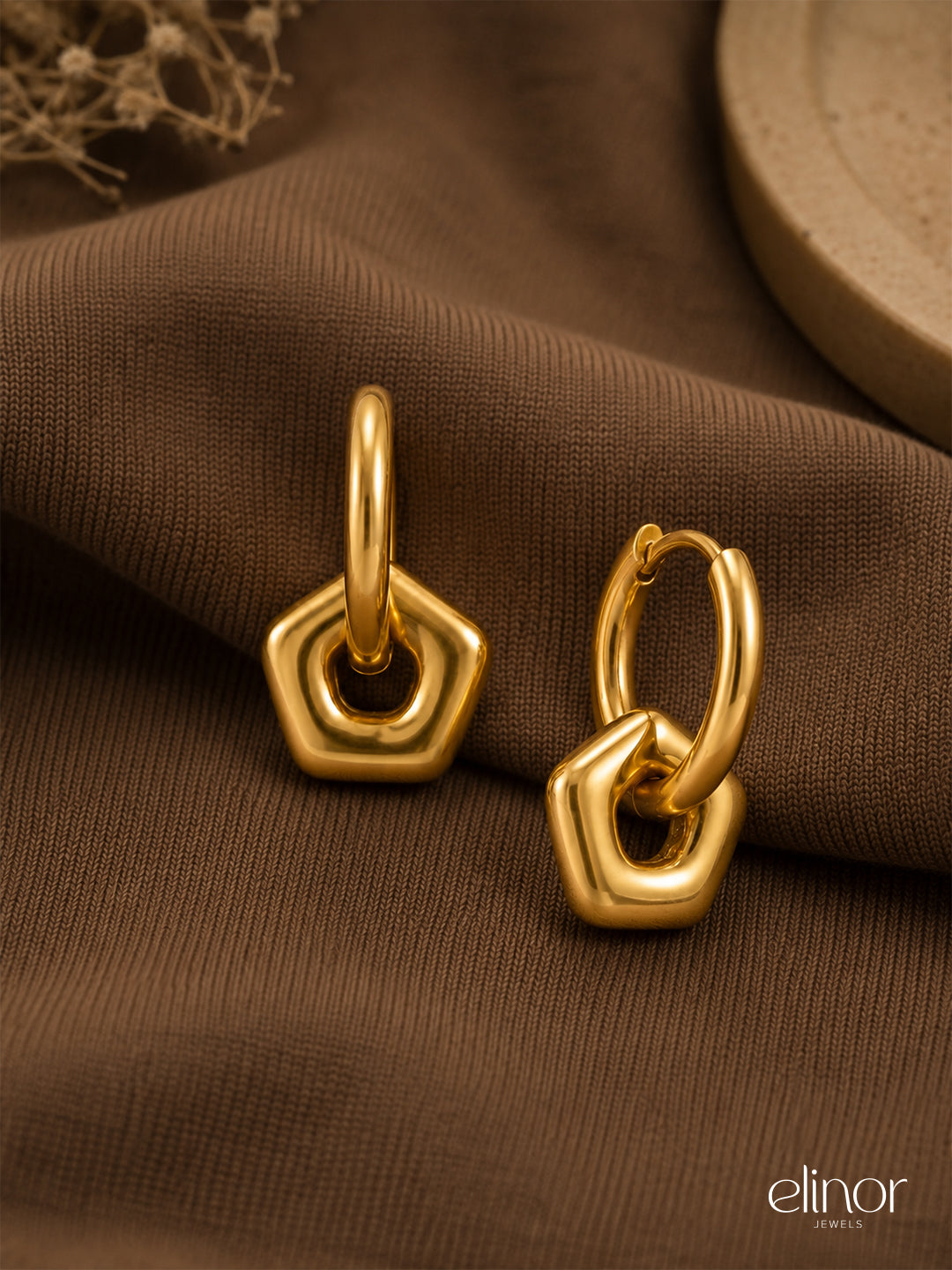 Penta Huggies - 18K Gold Plated image 2