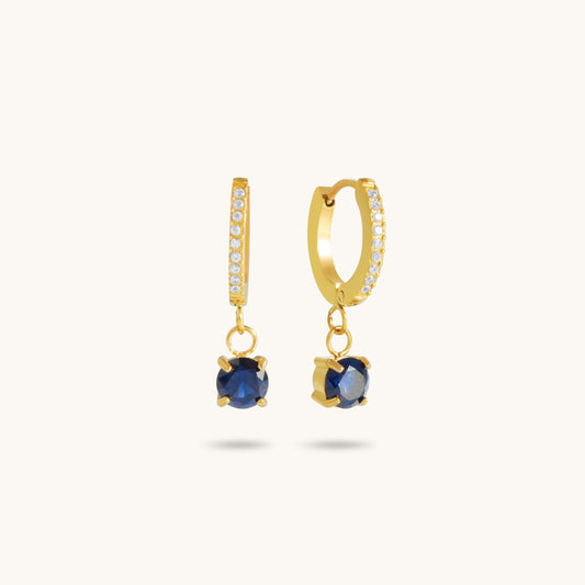 Clara Blue Huggies  - 18K Gold Plated