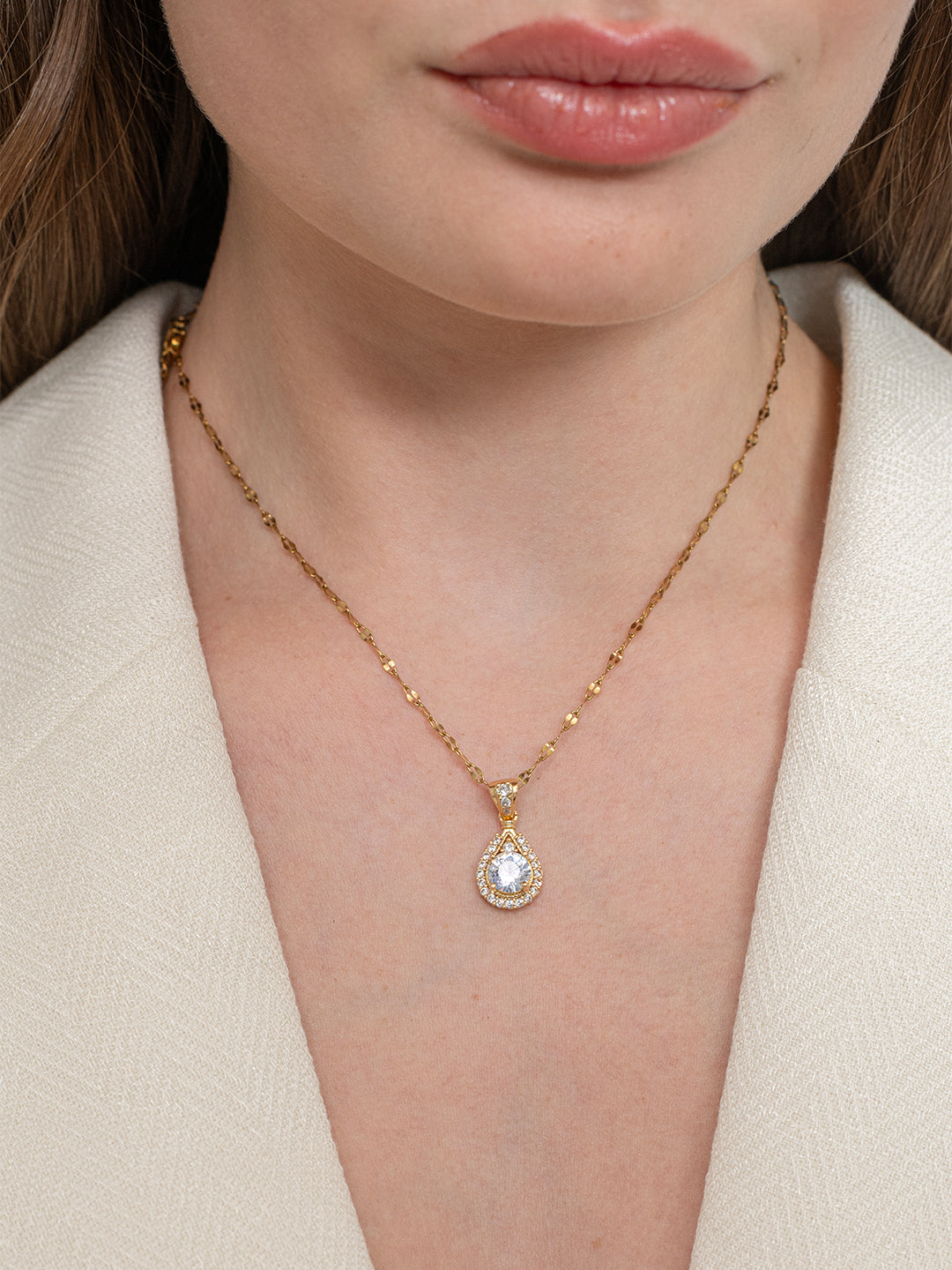 Aurora White Necklace – 18K Gold Plated image 4