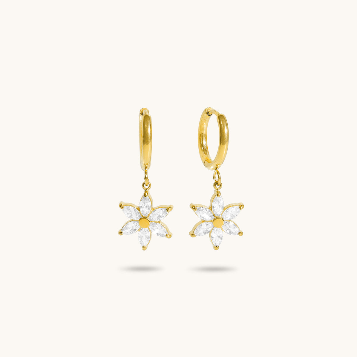Gold Juidith Huggies - 18K Gold Plated image 1