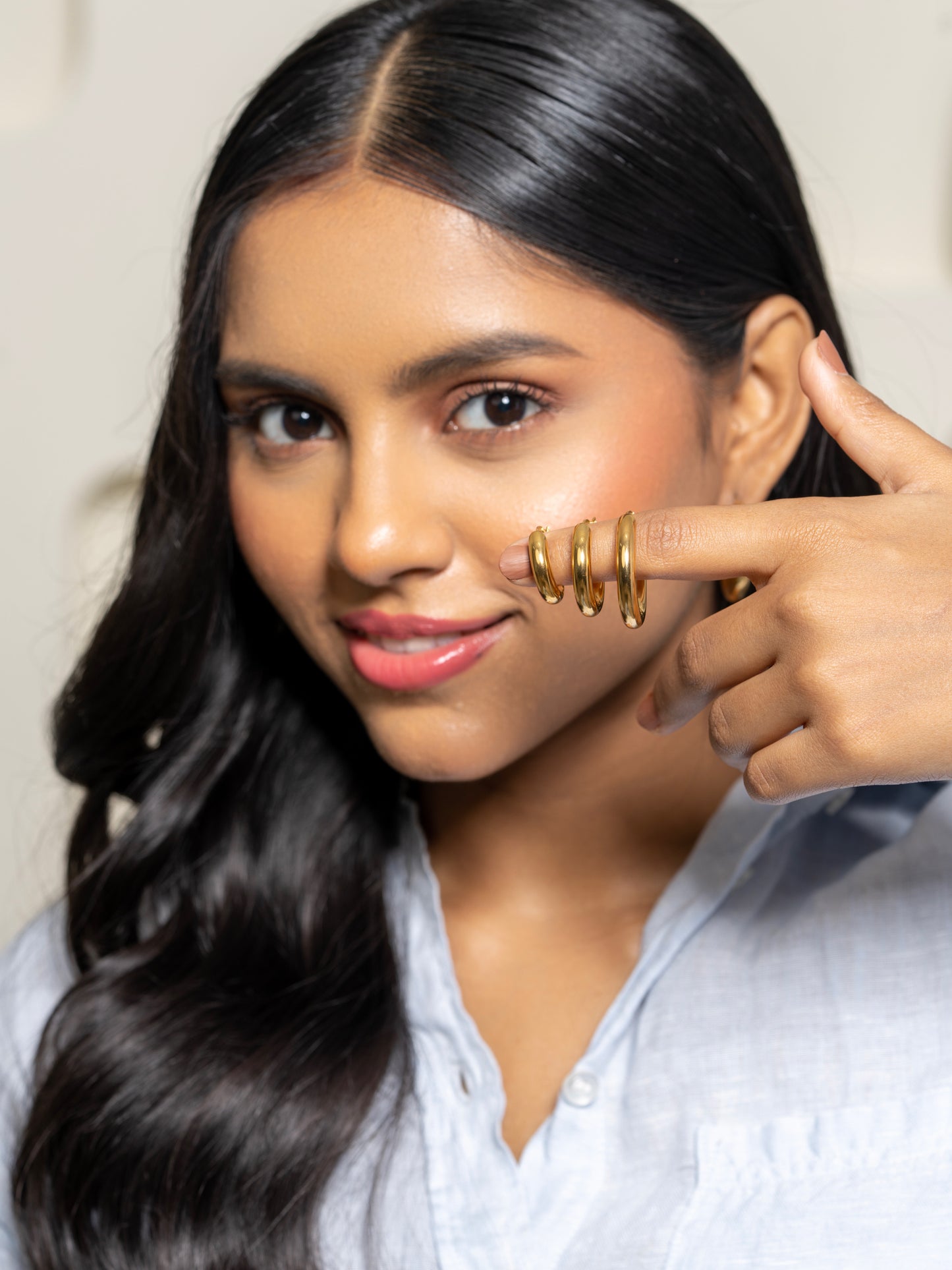Celine Hoops Large - 18K Gold Plated