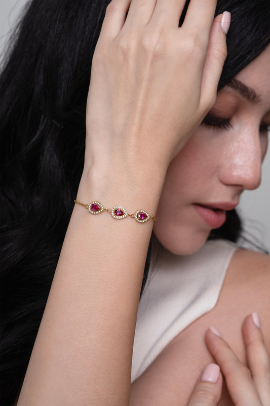Pink Niara Bracelet - 18K Gold Plated
