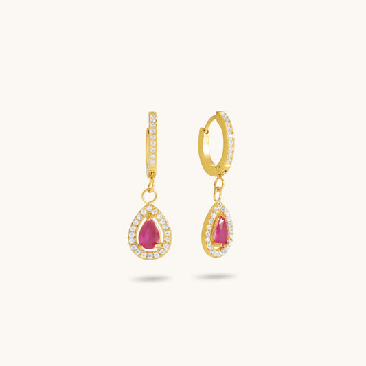 Niara Pink Huggies - 18K Gold Plated