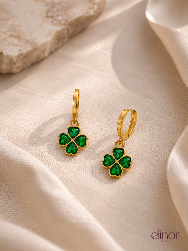 Fora Emerald Hoops - 18K Gold Plated