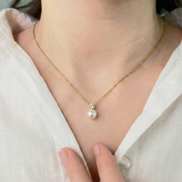 Aurea Pearl Necklace - 18k Gold Plated