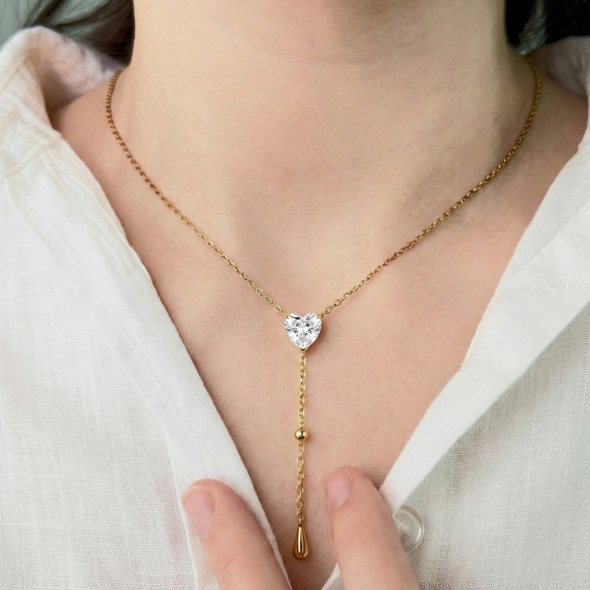 Soraya Drop Necklace - 18k Gold Plated image 2