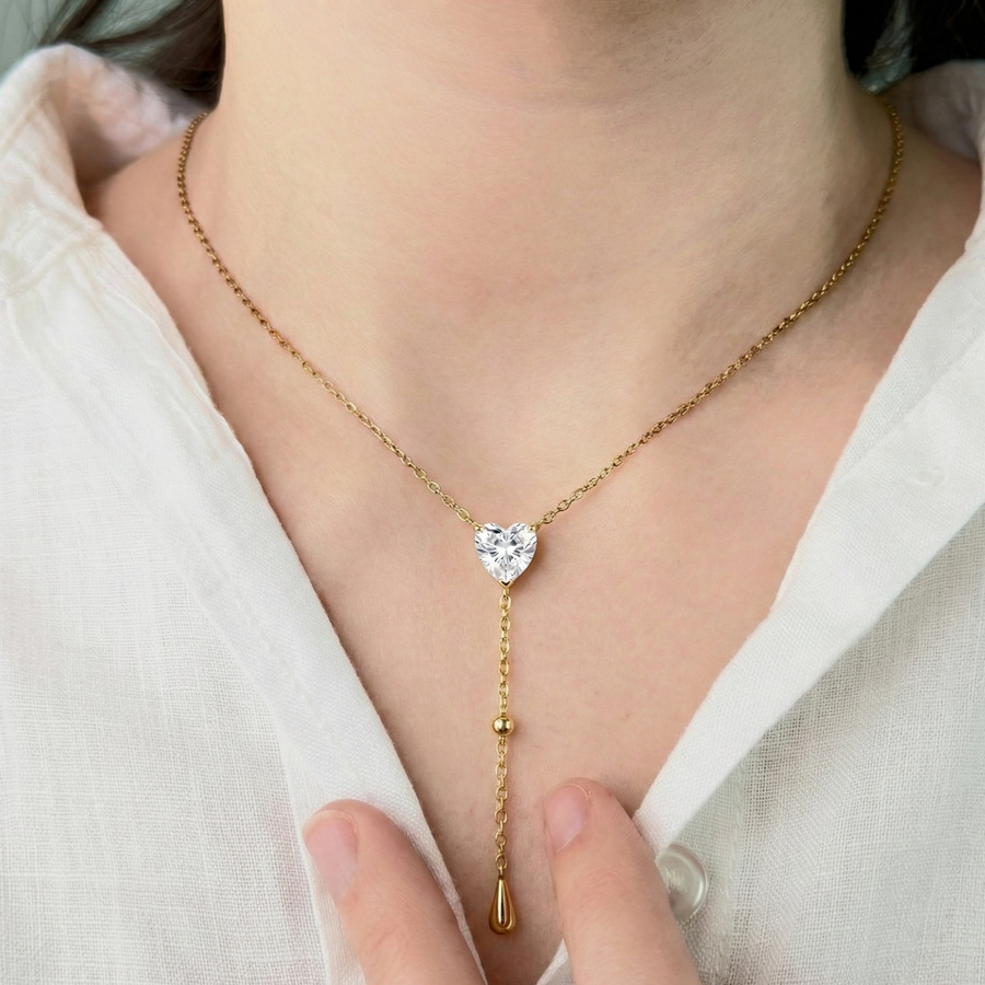 Soraya Drop Necklace - 18k Gold Plated image 2