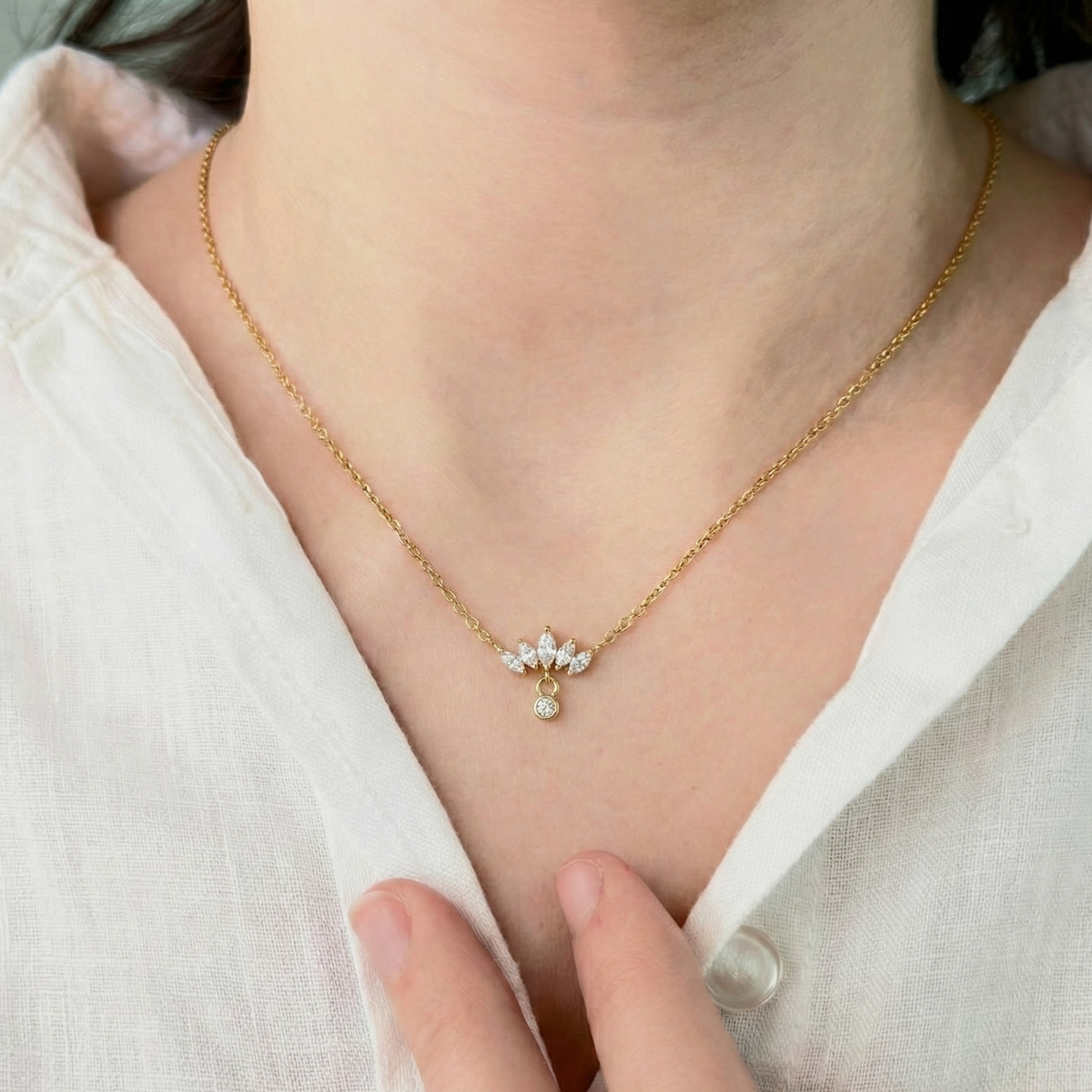 Crystal Necklace - 18k Gold Plated image 2